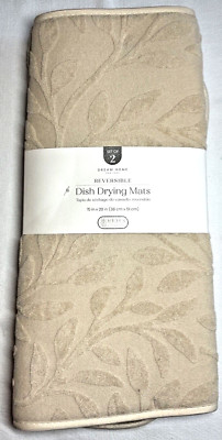 DREAM HOME DISH DRYING MATS (2) REVERSIBLE EVE BRANCH 15 X 20 100% POLYESTER NIP