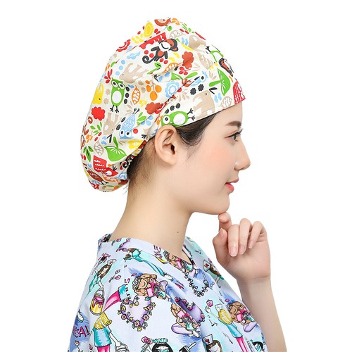 Womens/Mens Florals Printed Cap Scrub Hat/Cap Head Wear Adjustable Accessories - Picture 56 of 660