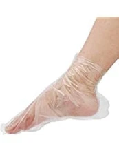 200PCS Clear Plastic Disposable Booties, Paraffin Bath Liners for Foot Pedicure