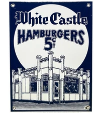 VINTAGE WHITE CASTLE PORCELAIN SIGNS IN-N-OUT MCDONALDS TACO BELL BURGER KING