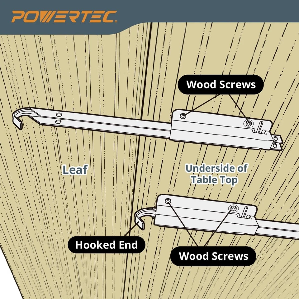 Soportes de mesa de hoja caída de metal 4PK, herrajes deslizantes para cocina plegable y comedor Foto 2 de 4