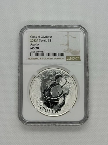 2023 P  S$1 Tuvalu Gods Of Olympus Apollo 1oz Silver NGC MS70. Free Shipping!
