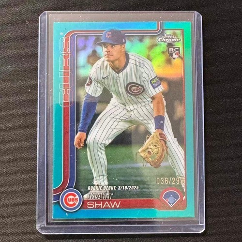 🀄️2025 TOPPS CHROME UPDATE SERIES BASEBALL DEBUT TEAL /299 RC MATT SHAW