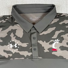 Under Armour Mens 3XL Cincinnati Bearcats HeatGear Green Camo Golf Polo Shirt