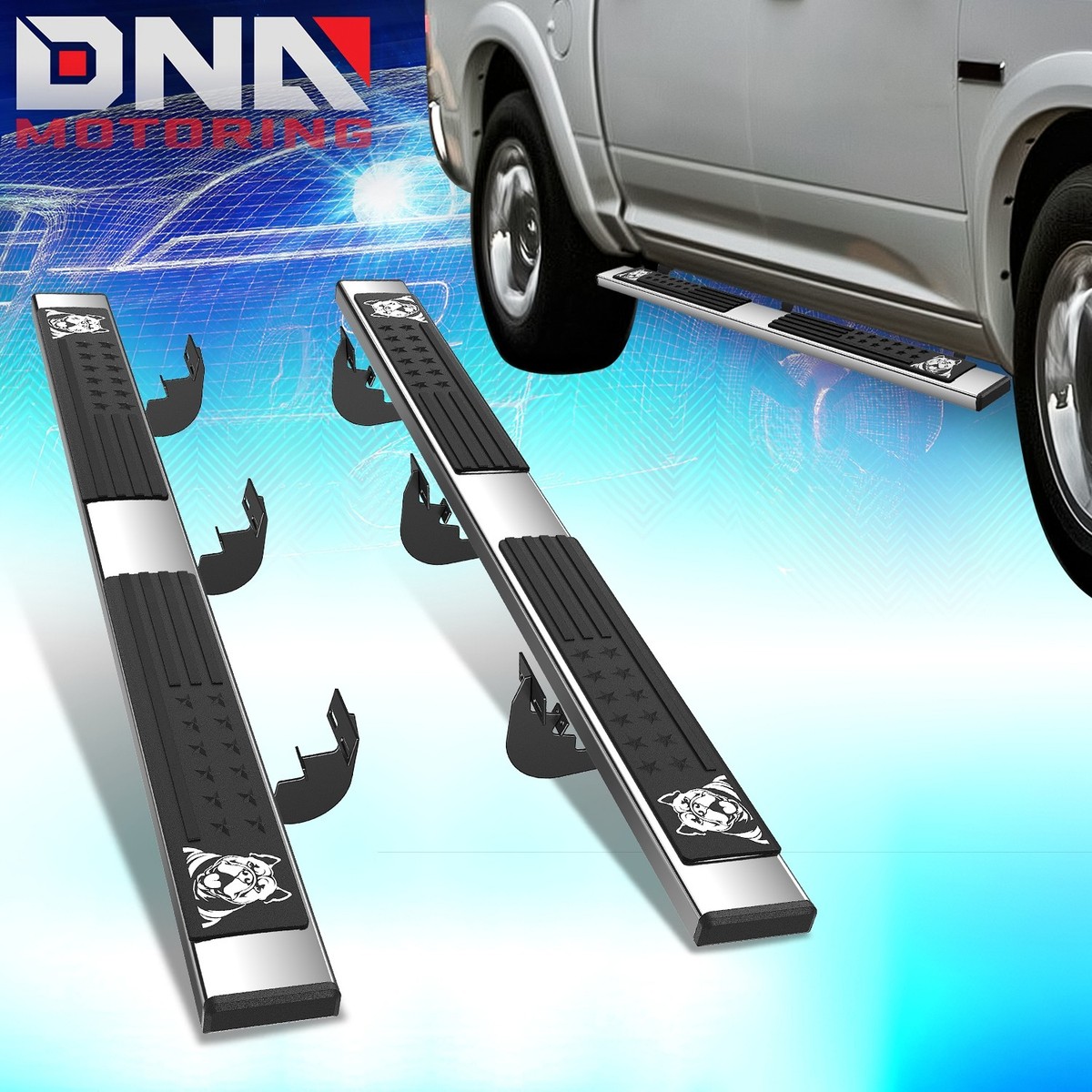 For 2009-2024 Ram 1500 2500 3500 Crew Cab 4Dr Side Step Nerf