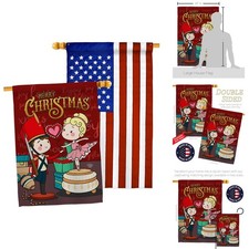 Ornament Collection Nutcracker & Bellet Doll House Flag Double Sided Made in USA