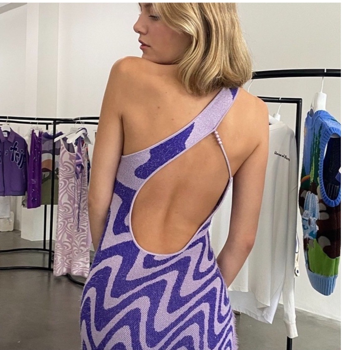 open lace back dress Lila Purple Knotted Front Soft Crepe Maxi Dress