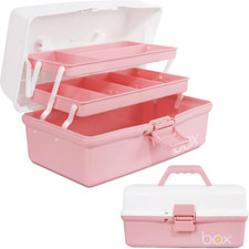 12In 3-Layer Plastic Craft Organizers and Storage, Portable Folding Tackle Box w
