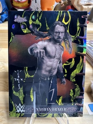 Nathan Frazer Black & Yellow Refractor 2025 Topps Chrome WWE x Cactus Jack #97