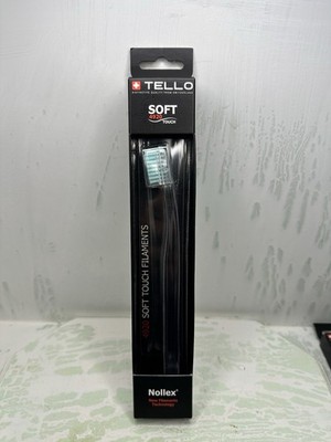 TELLO 4920 Nollex Adult Swiss Toothbrush Soft Touch Filaments Light Blue New