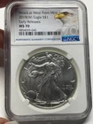 2018 W AMERICAN SILVER EAGLE, NGC MS 70, EARLY RELEASE, WEST POINT