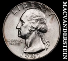 1941 Silver Washington Quarter - Choice Gem Brilliant Unc  Lustrous  #i7624