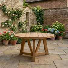 1.4m Reclaimed Teak Bali Outdoor Circular 6 Seater Dining Table