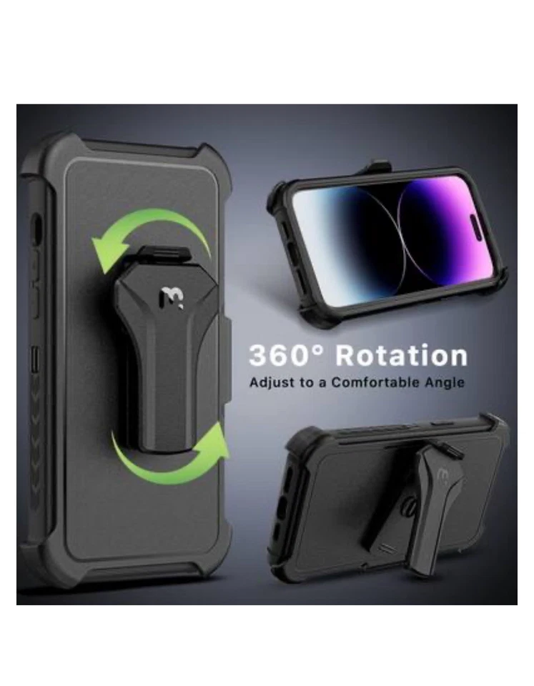 Funda y funda MyBat Pro Maverick Series para Apple iPhone 14 Pro Max - Negra  Foto 3 de 4