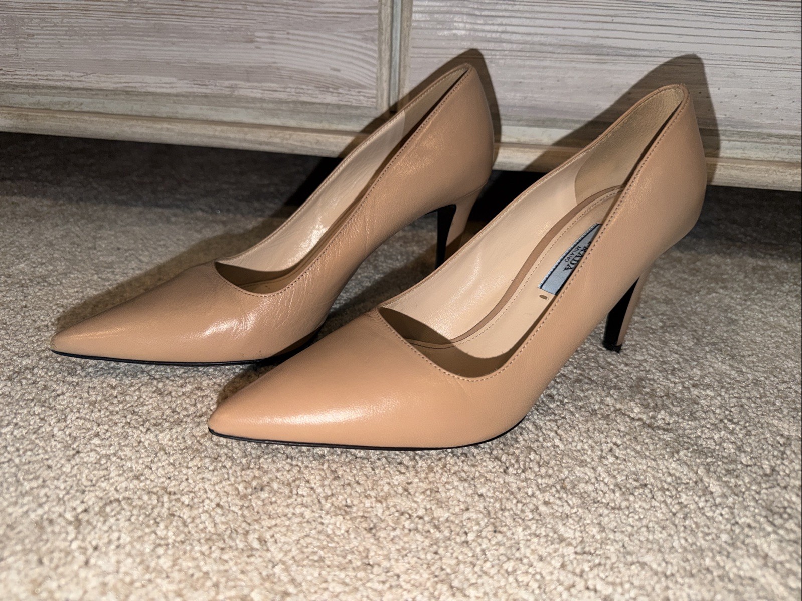 AUTHENTIC! PRADA Calzature Capretto Basic Nudo si… - image 2