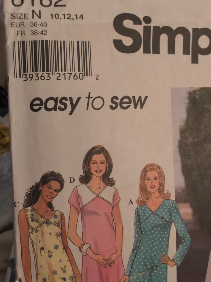 SIMPLICITY 8182 Easy To Sew Dresses 3 Styles Pattern UNCUT-SIZE 10-14 - Image 4 of 4