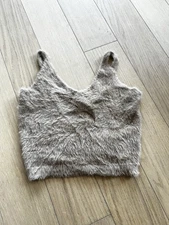 Fuzzy Beige Crop Top 