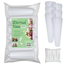 Memorial Floral Vases with Foam Included - (White, 6 Pack) | Outdoor In Groun...