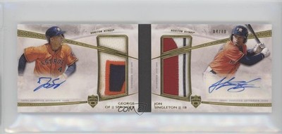 2014 Supreme Book 4/10 George Springer Jon Singleton Jumbo Dual Patch Auto x0y