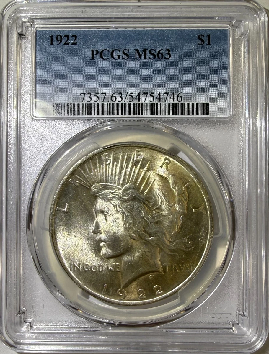 MS 63 Graded 1922 Year Peace Dollars (1921-1935) for sale | eBay