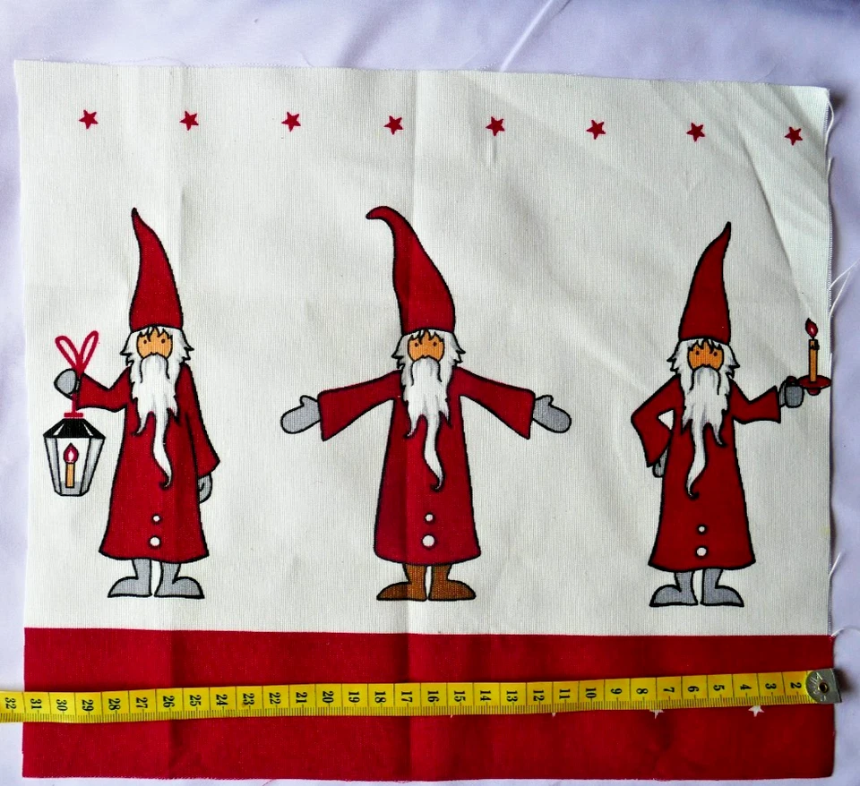 Stoff - 3 Wichtel  Panel Neu ungewaschen -  Weihnachten - Bild 3 von 3