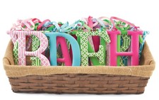 Mud Pie E7 Summer Fun Girl Nursery Decor 5.5in Small Tin Letter Initial 2002115