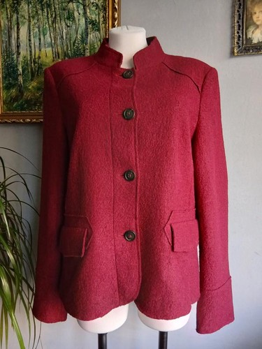 Eddie Bauer, Eddie Bauer Wool Burgundy America Loden Jacket New Blazer Size L-XL