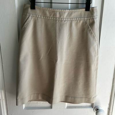 Banana Republic Stretch Cotton Pencil Skirt Khaki Tall