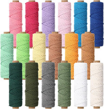18 Rolls Macrame Cord 3mm x 594 Yards   Natural Colored