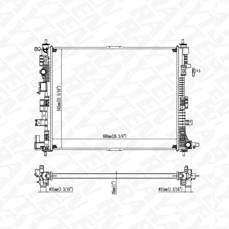 Radiator for 2018-2022 Chevrolet Equinox GMC Terrain DPI-13682 87830396 - Image 2 of 4