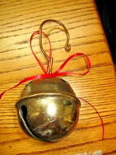 SLEIGH BELL-ANTIQUE-HEAVY SOLID BRASS-RARE LARGE 9" DIAMETER-HTF!