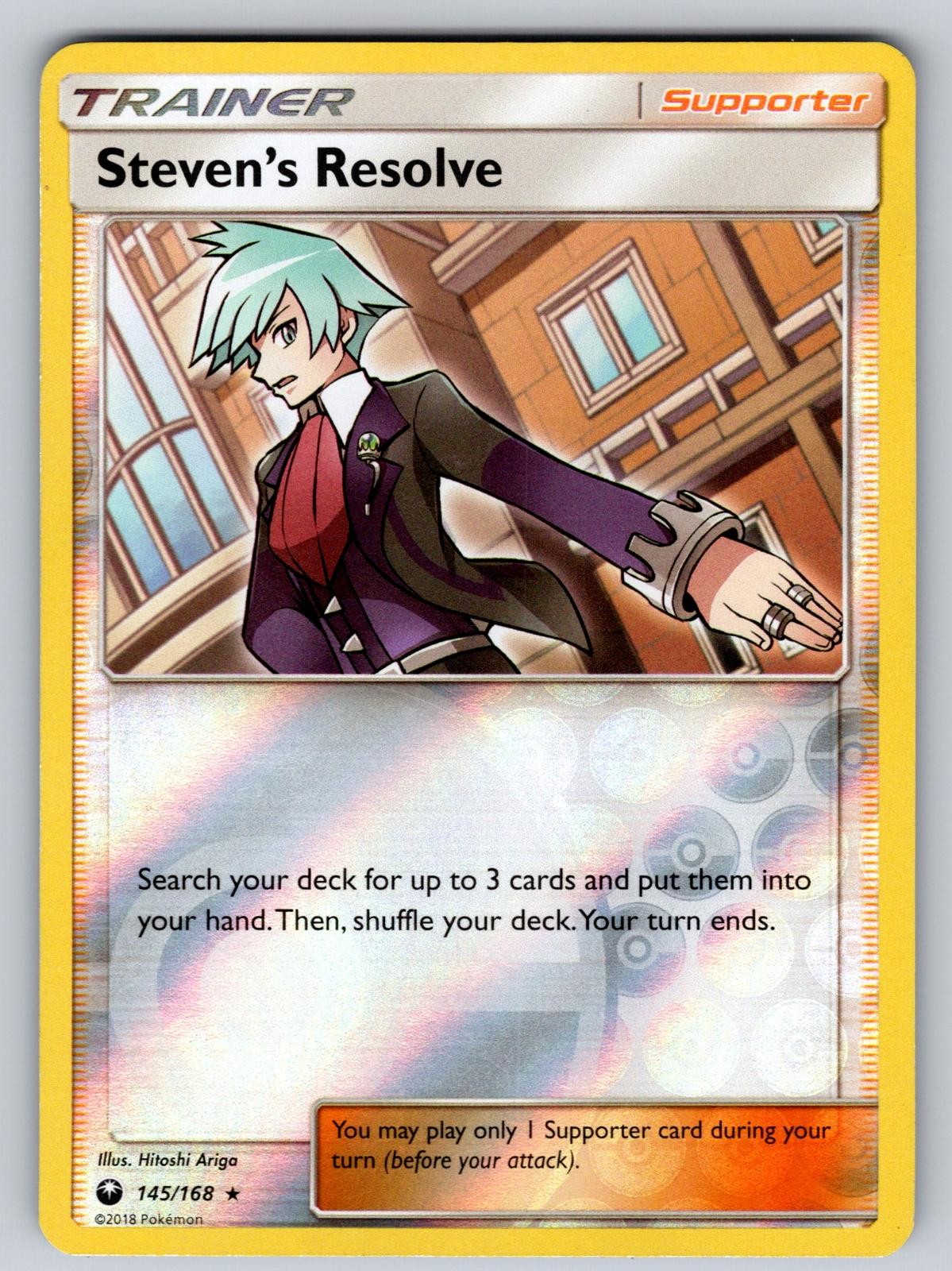 Steven's Resolve 145/168 Reverse Holo Rare Celestial Storm Pokemon LP