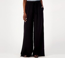 Peace Love World Regular Wide-Leg Woven Pants , Black Sz XL a596123