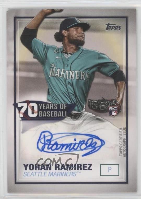2021 Topps 70 Years of Baseball Yohan Ramirez #70YA-YR Rookie Auto RC sh7