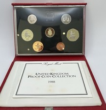 Royal Mint 1988 Proof 7 Coin Set with COA Red Case