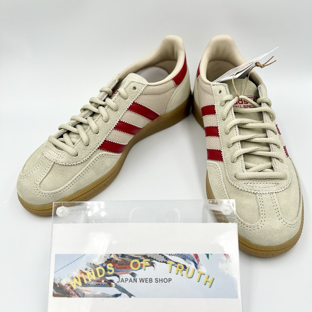 Size 10.5 - Adidas Handball Spezial Putty Grey Victory Red Size 10.5 - Adidas Handball Spezial Putty Grey Victory Red