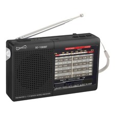 SUPERSONIC  9-Band Rechargeable Radio with Bluetooth and USB/microSD Card...