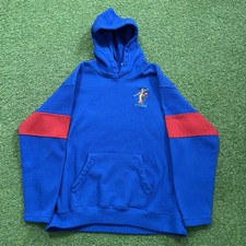 Vintage 90s 00s Y2K Winnie the Pooh Fleece Hoodie Tigger Size XL Blue Red