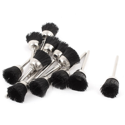12 Pcs 15mm Dia Black Soft Nylon Brush Polishing Wheel for Rotary Tool