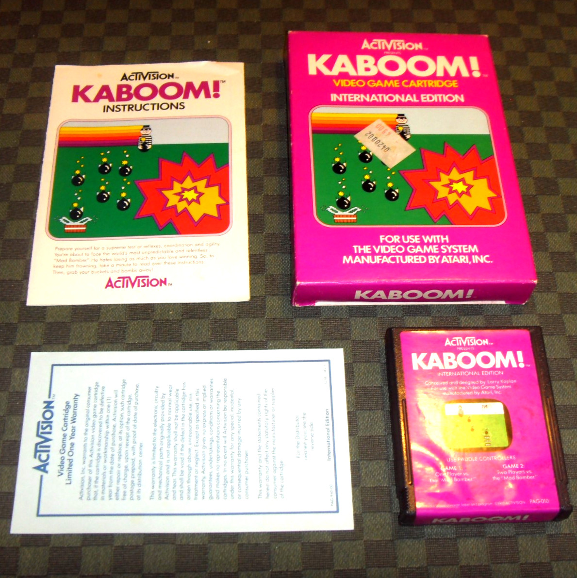 KABOOM Atari 2600 Activision complet boite d'origine notice