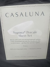 Casaluna Supima Percale Sheet Set With 2 Standard Pillowcases fULL NEW