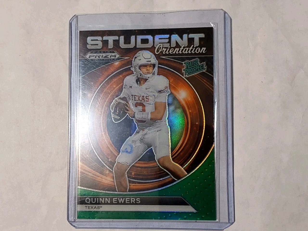 2024 Panini Prizm Draft Picks - Student Orientation Quinn Ewers Green Prizm