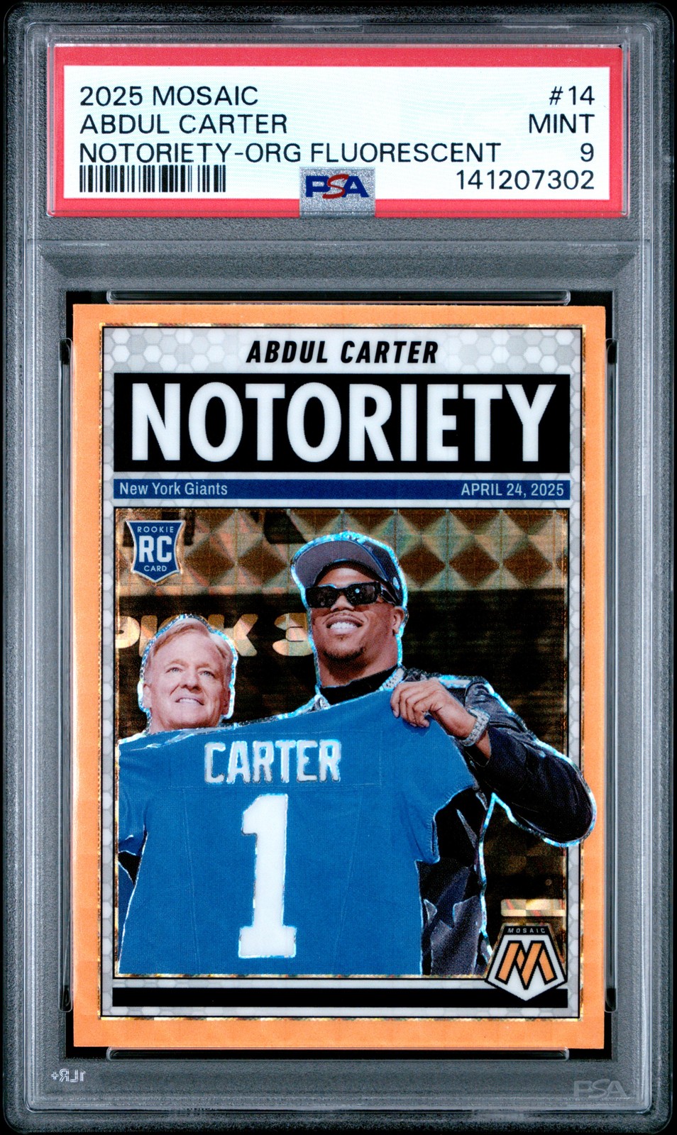 Abdul Carter Panini Mosaic Notoriety #14 Pink Fluorescent