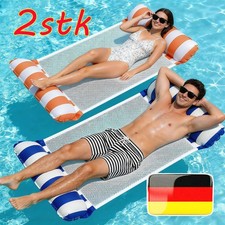 Luftmatratze Pool Wasserhängematte 2er Set 4-in-1 Badesessel Schwimmbett …