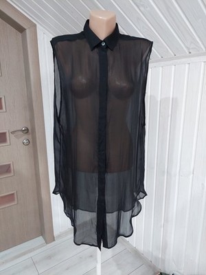 PIERRE BALMAIN transparent silk sleeveless blouse Size 28/42IT,M