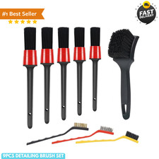 Car Detailing Brush Set 9pcs Interior Exterior Tire Wheel Engine Cleaning