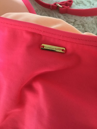 Victoria Secret Badeanzug Einteiler Push Up Rüschen gefüttert Strand Pool Koralle M - Bild 8 von 8