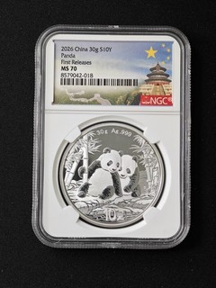 2026 China 10Y First Releases NGC MS 70 Panda Silver Coin UNC #018