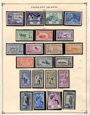 ISOLE FALKLAND 1848-1952 SCOTT #99-102, #107-120 ENTRAMBI I SET COME NUOVI MAI INCERNIERATI