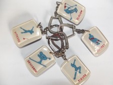 5 PORTE CLEFS BOURBON  TOTAL   JEUX DE GRENOBLE 1968 NEUF